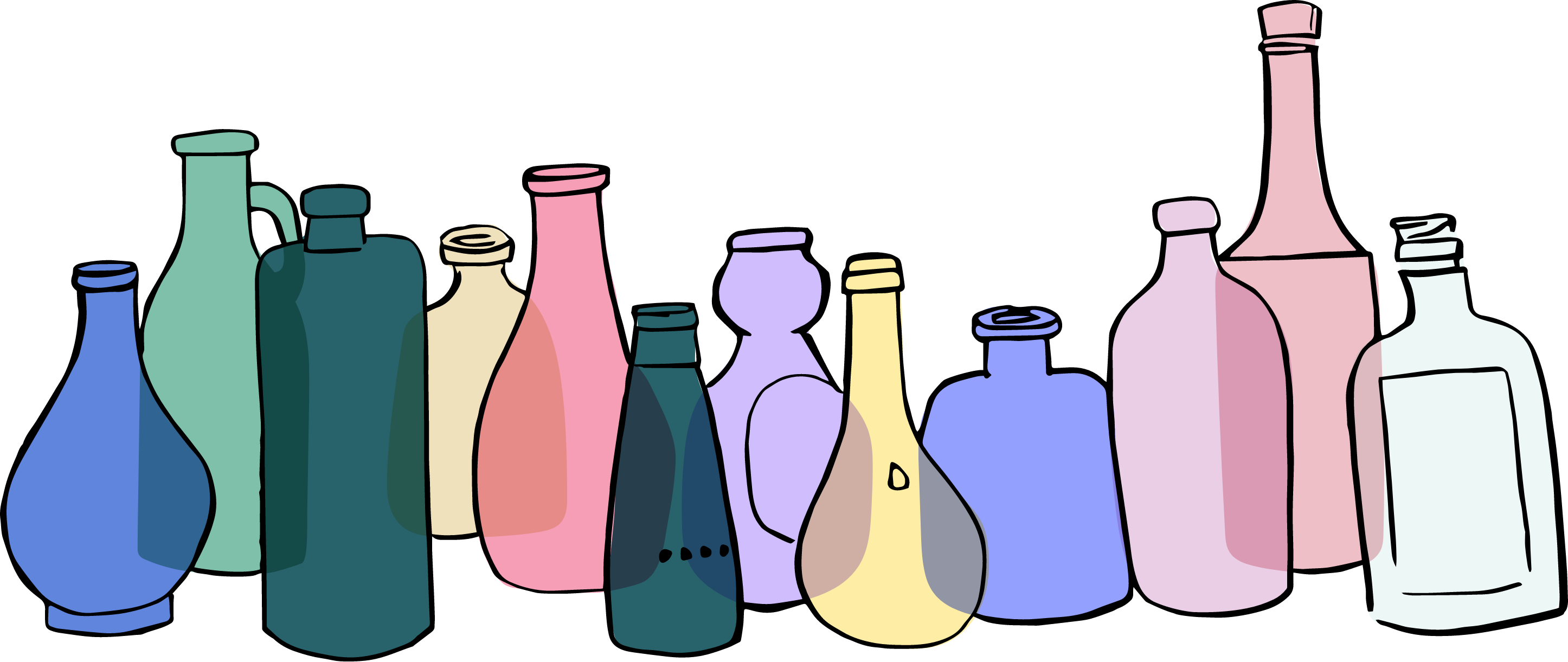 Handgeschilderde vazen in verschillende kleuren